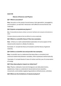 Unit# 09 Nature of Science and Physics