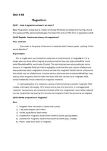 Unit # 08 Magnetism