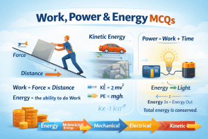 Work, Power, and Energy MCQs with Answers 100 Physics Multiple Choice Questions