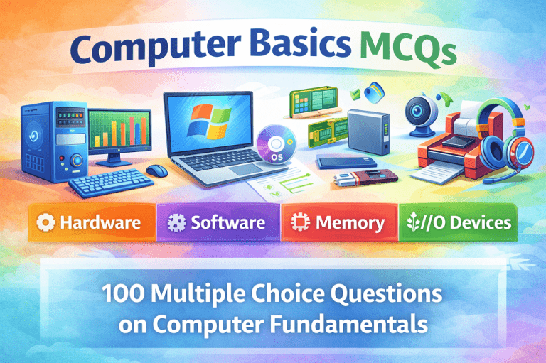 Computer Basics MCQs with Answers (100 Multiple Choice Questions)
