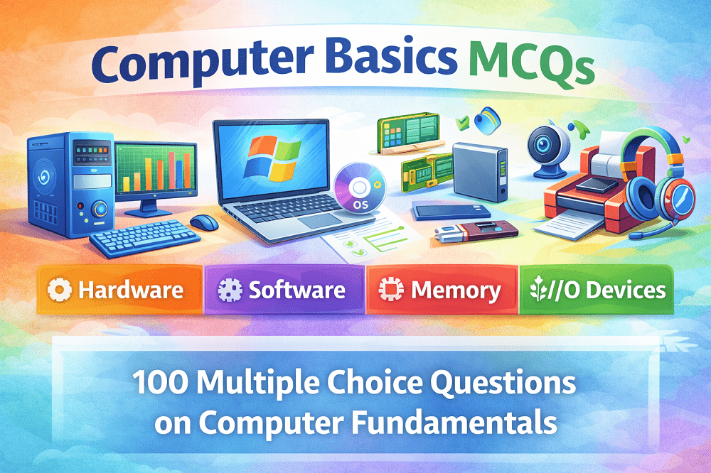 Computer Basics MCQs with Answers (100 Multiple Choice Questions)