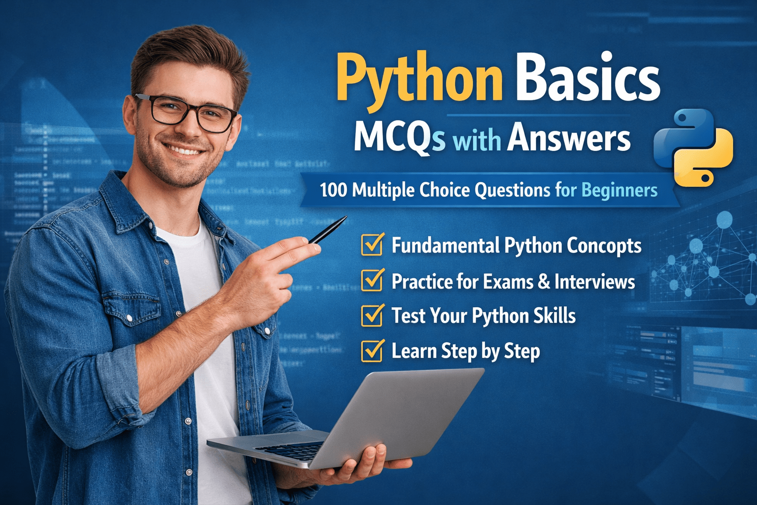 Python Basics MCQs with Answers (100 Multiple Choice Questions for Beginners)